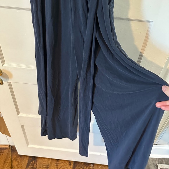 Navy blue sand washed Banana Republic cropped wide-leg jumpsuit - Picture 6 of 8